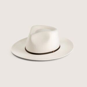Will & Bear Cooper Bone White Upturned Fedora NEW